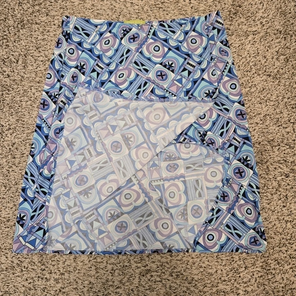 Sigrid Olsen Below Knee Multicolor Maxi Skirt Size L With Front Slit